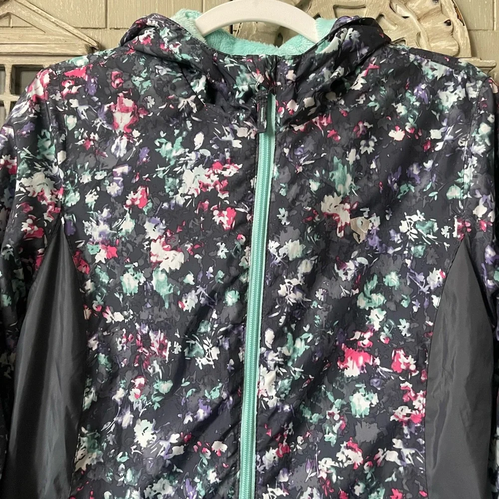 Stoic Girls’ Floral Printed Faux “Fur” Lined Raincoat